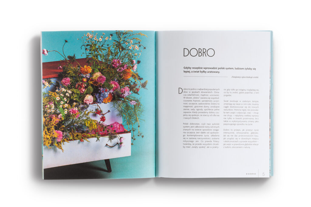 Książka Dobro Book by Danuta Nierada a man ating soup photo by Kozanowski
